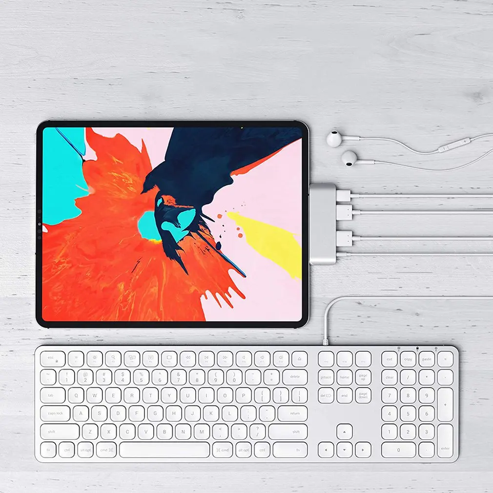 Usb type-C концентратор адаптер с USB-C PD Зарядка 4K HDMI USB 3,0 и 3,5 мм разъем для наушников-совместимость