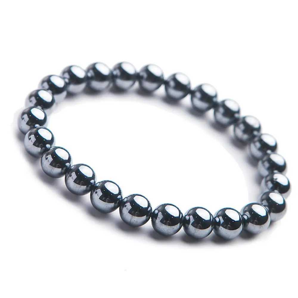 

8mm Genuine Natural Terahertz Bracelet For Women Men Love Gift Powerful Stretch Round Beads Gemstone Bracelet Jewelry AAAAA
