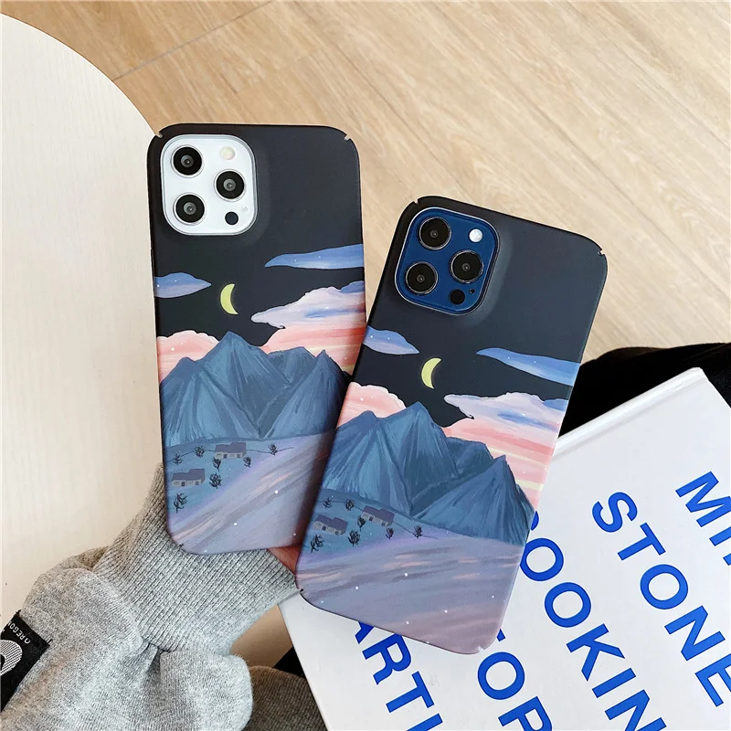 Полноразмерный чехол для телефона с изображением горного Полумесяца iPhone 12 Mini 11 Pro