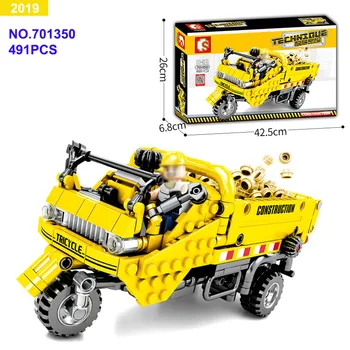 

NEW SEMBO creator 701350 491PCS Tricycle Engineering vehicle set Building Blocks Compatible IDEAS Bricks DIY Educational toys