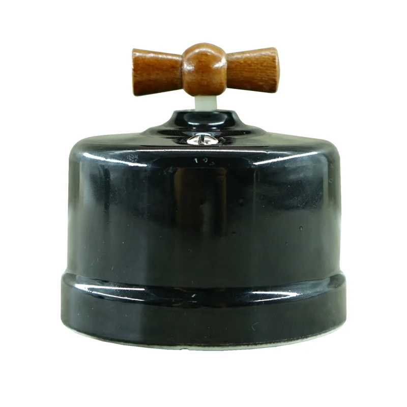 Interruptor Luz Giratória Cerâmica Vintage Gangue Dupla Maneira 240v10a 10a