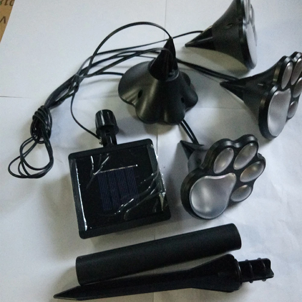 4 шт. светодиодный светильник с питанием от солнечной батареи дизайн лапы