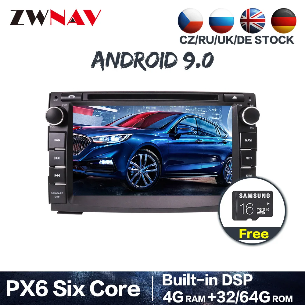 PX6 DSP 4G+ 64G Android 9,0 автомобильный dvd-плеер радио gps ГЛОНАСС навигация для kia ceed 2009- Аудио мультимедийный плеер головное устройство