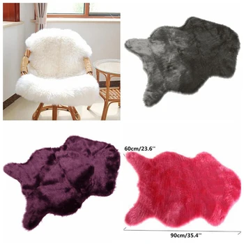 

1 Pcs Fleece Cushion Imitation Wool Leather Sofa Carpet Mat Whole Sheepskin Wool Cushion Bay Window Living Room Bedroom Blankets