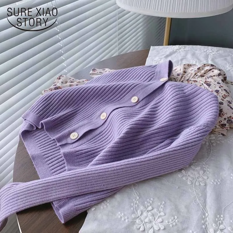 2021 Spring Vintage Sweater Women Autumn Winter Cardigans Long Sleeve V Neck Knit Korean Jumpers Pull |
