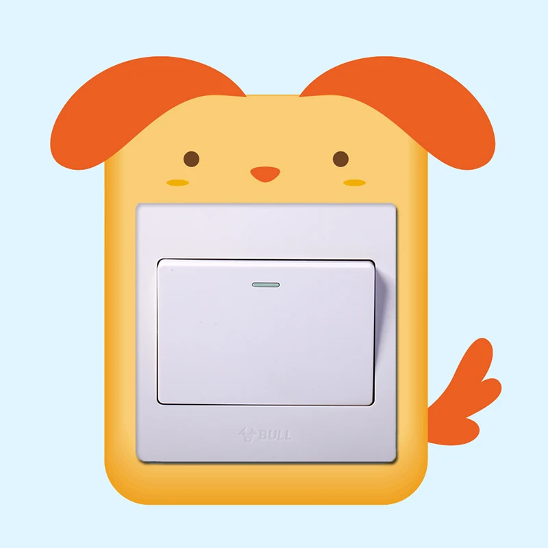 Cute Cartoon Animals Switch Panel Stickers For Home Decor Living Rooms Bedroom Switch Decoration PVC Mural Kids Rooms Art Decals