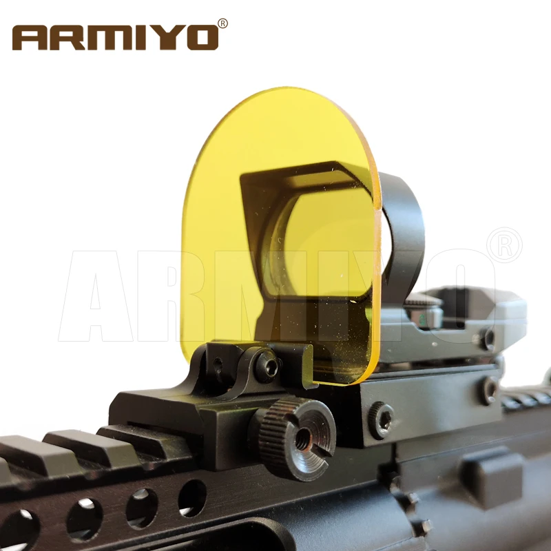 Armiyo Bolas de plástico BB a prueba de balas Protector óptico holográfico alcance de la pistola protectores de la vista amarillo transparente 2 uds lente 20mm riel