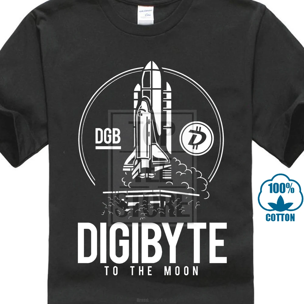 Футболка Digibyte To The Moon Btc Dgb Биткоин крипто 6 цветов новые футболки Забавные топы