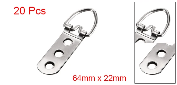 Uxcell 20/40 шт кольцо в виде буквы D рисунок Вешалки 42x16-88x22mm цвет серебро/золото/бронза/Черный Ассортимент Набор для фото висит решения - Цвет: Silver 64x22mm 20pcs