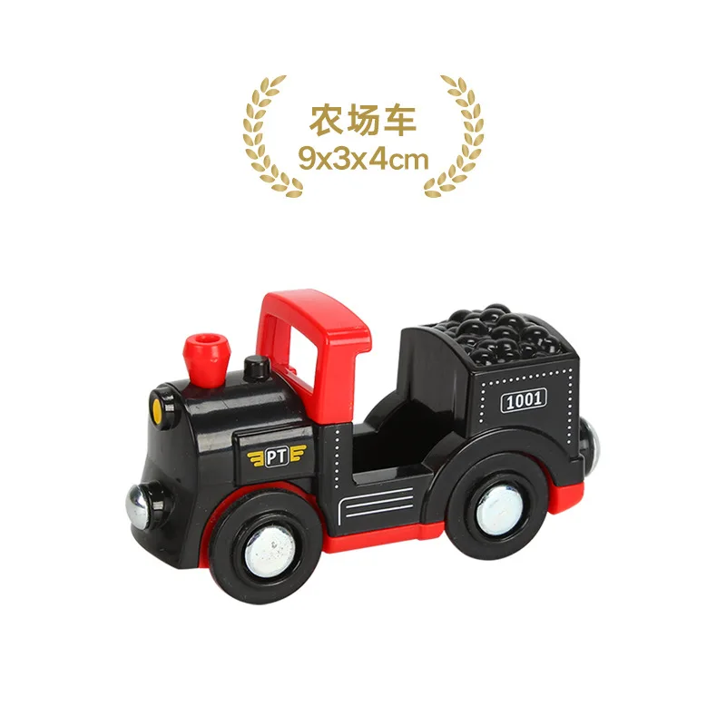 Magnetic Wood Truck Car Train Rail Model Toy Engineering Truck Bus 26