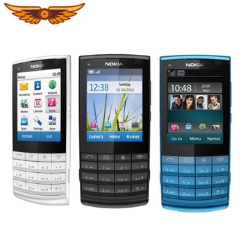 

Best selling in Poland Original Nokia X3-02 3G Mobile Phone 5.0MP with Russian Keyboard polish language One year Warranty