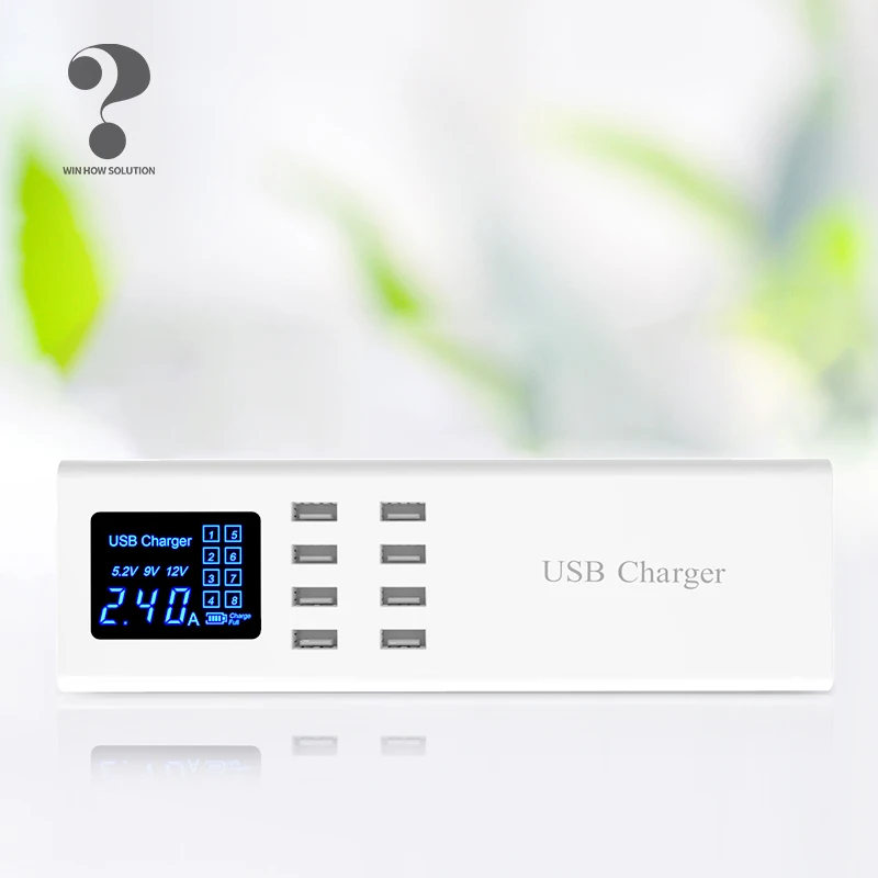 Беспроводное зарядное устройство 8a с несколькими USB портами сетевой адаптер для