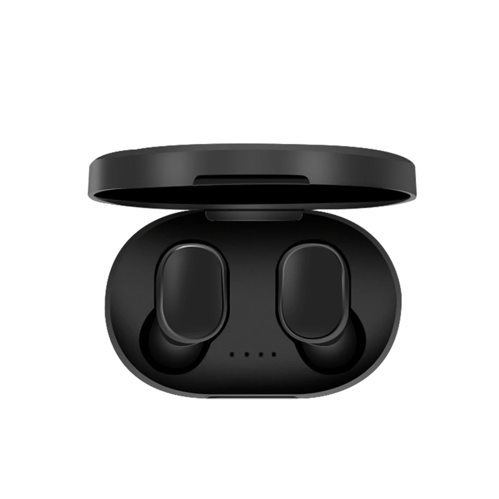 A6S Bluetooth гарнитуры для Xiaomi Airdots беспроводные наушники 5,0 TWS наушники с шумоподавлением Микрофон для Redmi iPhone huawei samsung - Цвет: Черный