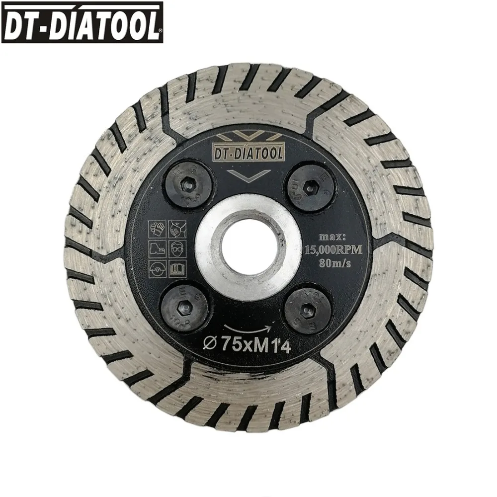 DT-DIATOOL 1 шт. 75 мм/115 мм/125 мм горячий пресс Алмазная резка шлифовальный диск измельчение точилка Гранит Мрамор Бетон двойной пилы