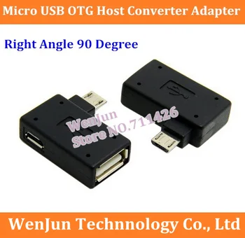 

Right Angle 90 Degree 5Pin Micro B Male to A Female + Micro USB Female Power Supply Plug Data OTG Host Converter Adapter