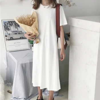 

Nightgowns Leisure Thin Short Sleeve Sleepwear New Breathable Elegant Printed Simple Daily Women Cotton Polyester Round Neck