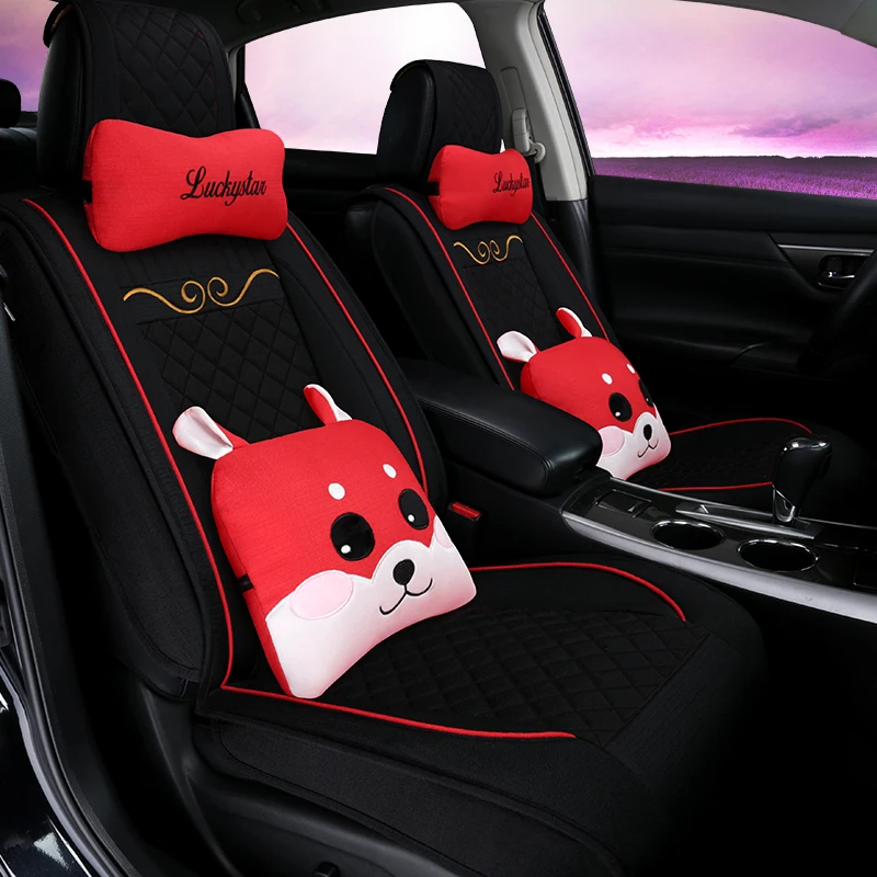 Full Coverage flax fiber car seat cover auto seats covers for Kia morning picanto rio cerato soul seed optima stinger k9 k900quo