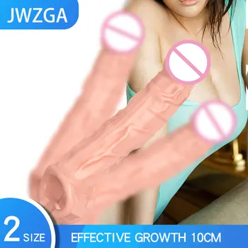 JWZGA Reusable Condom Penis Extender Sleeve Erotic Sex Toys For Adults Sex Products Cock Rubber For Men 18 Plus 1