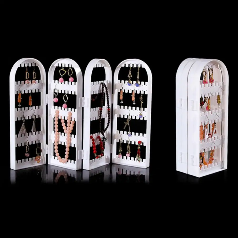 Hemtik Necklace Jewelry Organizer with Folding Screen Design Acrylic Jewelry  Storage Box Holds up Mirror Fashion