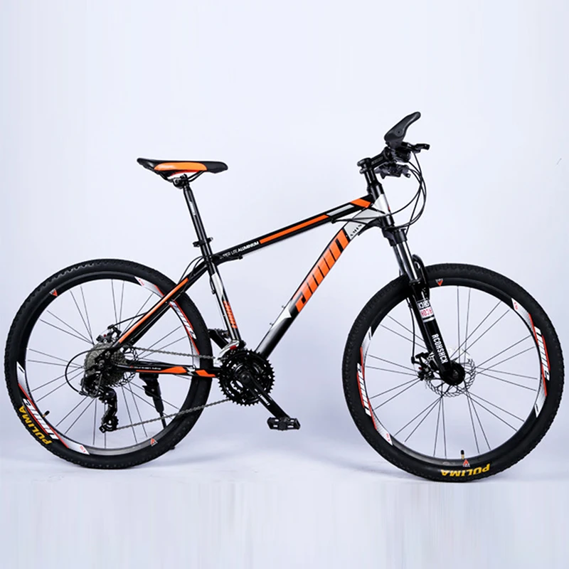 Mountain Bike 26-inch Shock Absorber Disc Brake Speed Change Mountain Bike New Double Brake Steel Frame Bike