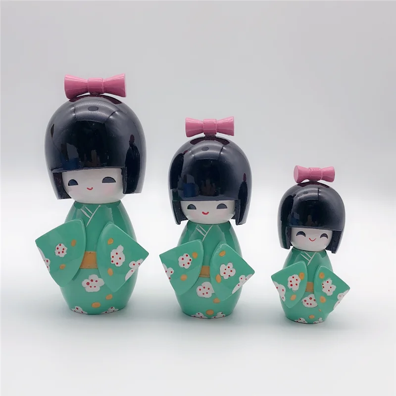 1 комплект милый ручной работы японский Kokeshi девушки сливы узор деревянные куклы горячий подарок