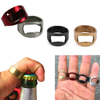 

TTLIFE Beer Opener Finger Ring Bottle Opener Flesopener Bier Open Tools Easy Hand Finger Ring Open for Bar Kitchen Outside Party