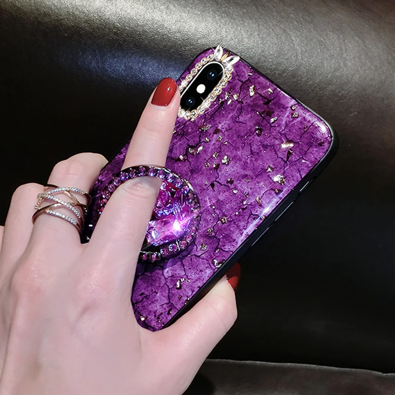 Роскошный блестящий чехол для телефона со стразами IPhone 6 6S 7 8 Plus X XR XS MAX Galaxy S8 S9 S10 plus