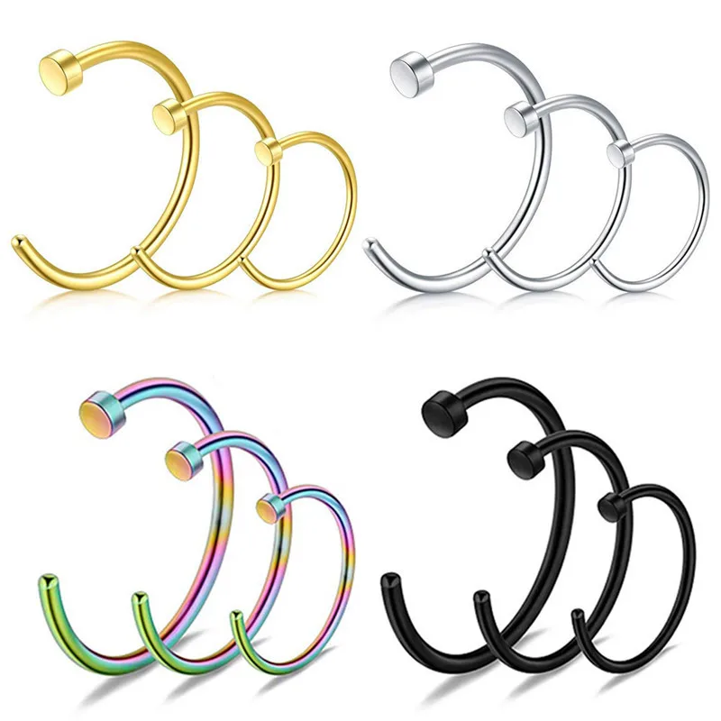 1 PC6 / 8 / 10mm Punk Edelstahl Falsche Nase Ring C-clip Lip Ring Ohrring Spirale künstliche Membran Perforierte Schmuck