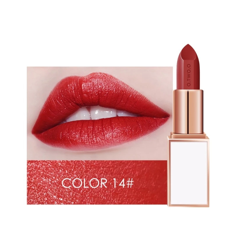 14 20 Colors Semi-Matte Lipstick Lip Makeup Lipstick Long Lasting Matte Beauty Tools labiales batom Lips Tint D1 - Цвет: 14