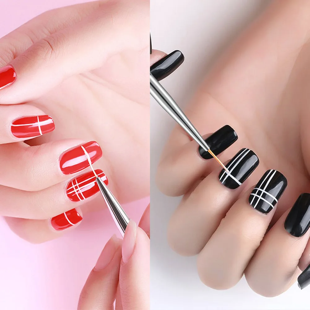 Pro Nail Art Liner Painting Pen 3D Советы DIY акриловые кисти для УФ-геля Набор для рисования салон цветок линия сетка Французский маникюр инструмент