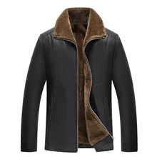 Куртка из натуральной кожи среднего возраста, Мужская модная деловая повседневная Короткая кожаная куртка, модное мужское пальто из искусственной кожи