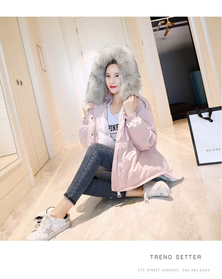 new women's long sections Nagymaros collar women thick coat 930