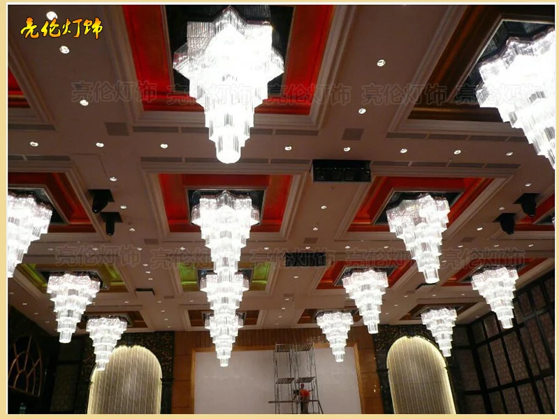 Hotel lobby engineering lighting villa sales department large crystal club hall project chandelier non-standard custom
