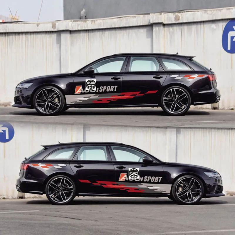 Black car Обе стороны тела Range Rover sport Авто наклейки для Audi A6 S6 RS6 Авто кузова индивидуальная наклейка внешние аксессуары - Название цвета: Black car