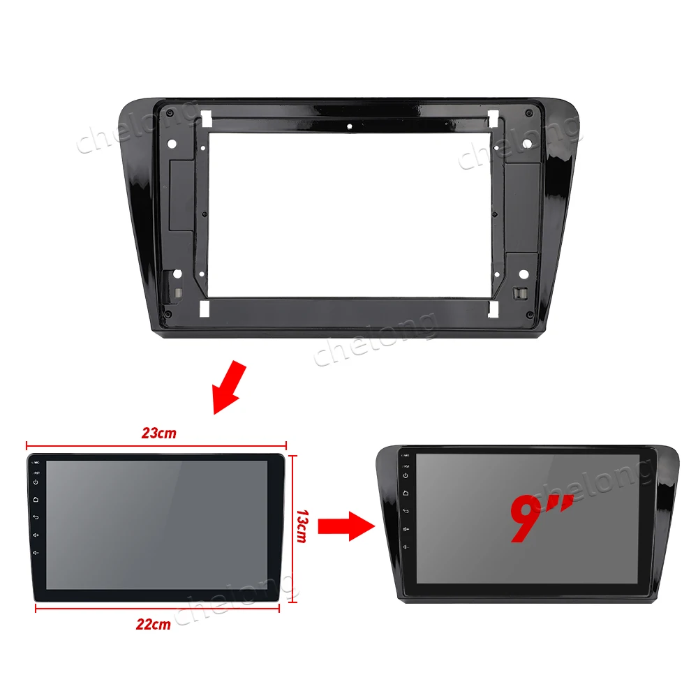2Din рамка приборной панели автомобиля подходит для Skoda Octavia 2013- автомобильный DVD gps приборная панель комплект монтажная рамка отделка рамка Fascias
