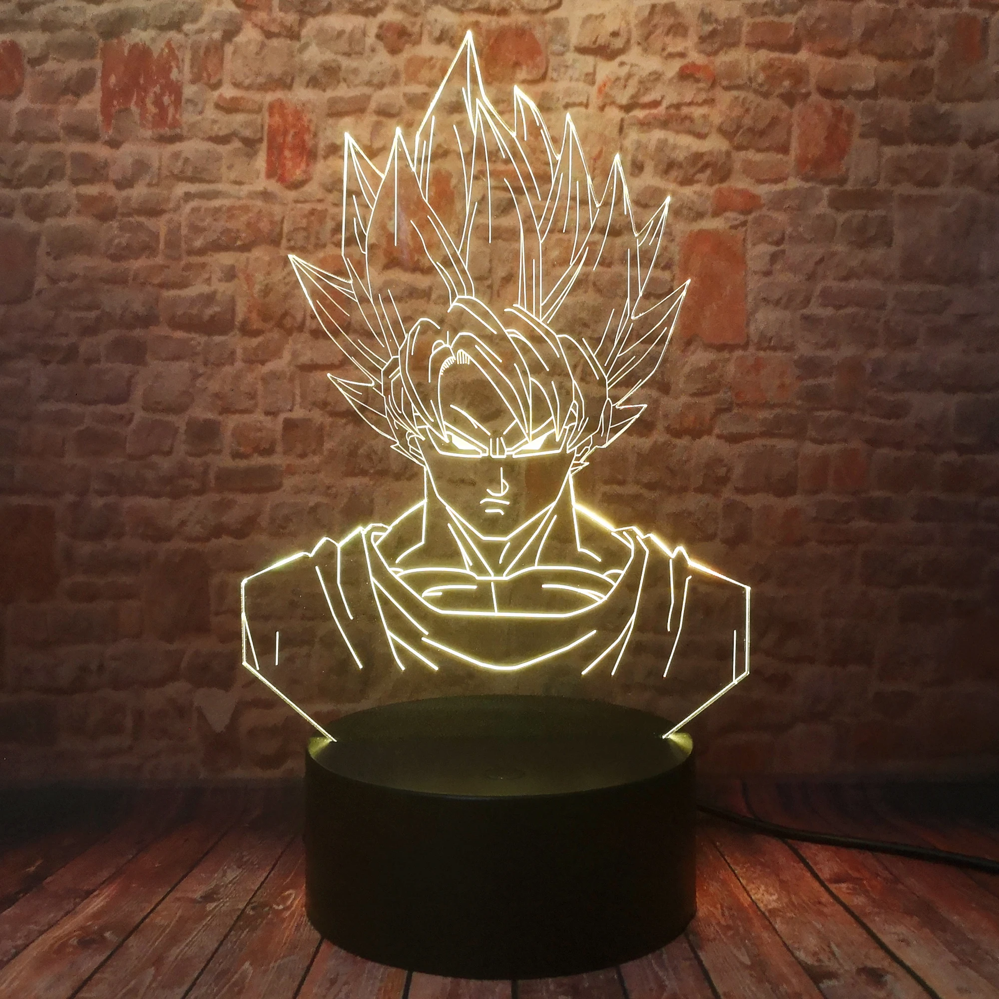 Экшн фигурки Драконий жемчуг супер сайян Бог Гоку 3D иллюзия настольная лампа 7