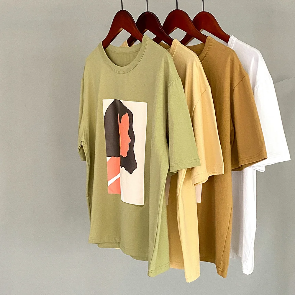 Summer T Shirt Women Character Printed Fashion Girls Tops 95% Cotton Female Tees O-Neck Korean T-shirts Short Sleeve Femme Shirt