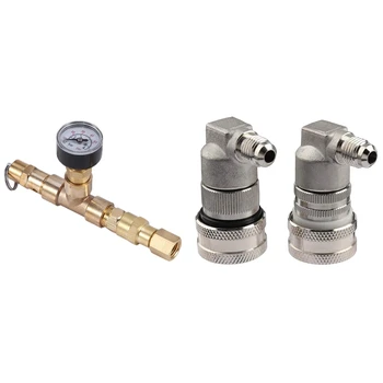 

1 Pcs with Pressure Gauge Adjustable Pressure Relief Valve & 1 Set Ball Lock Disconnect Gas and Liquid Corny Fitting