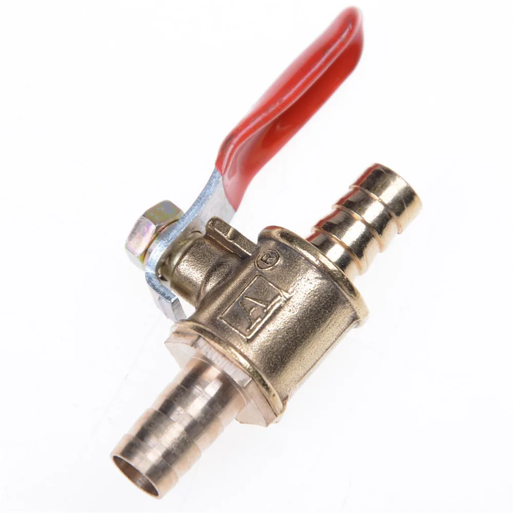 6mm-10mm  1/4 Hose Barb Hose Barb Inline Brass Water Oil Air Gas Fuel Line Shutoff Ball Valve Pipe Fittings
