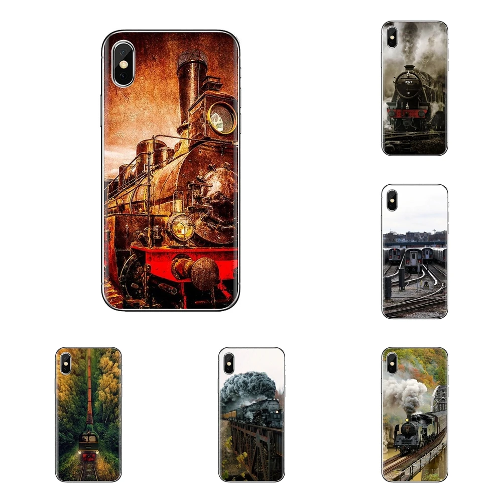 Soft Cases Covers Vintage Train Railway Travel Pattern For Samsung Galaxy S3 S4 S5 Mini S6 S7 Edge S8 S9 S10 Plus Note 3 4 5 8 9 |