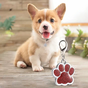 

Custom Dog ID Tag Personalized Engraved Pet ID Name Collar Accessories Paw Puppy Aluminium Engraved Tags Pets Anti-lost Pendant