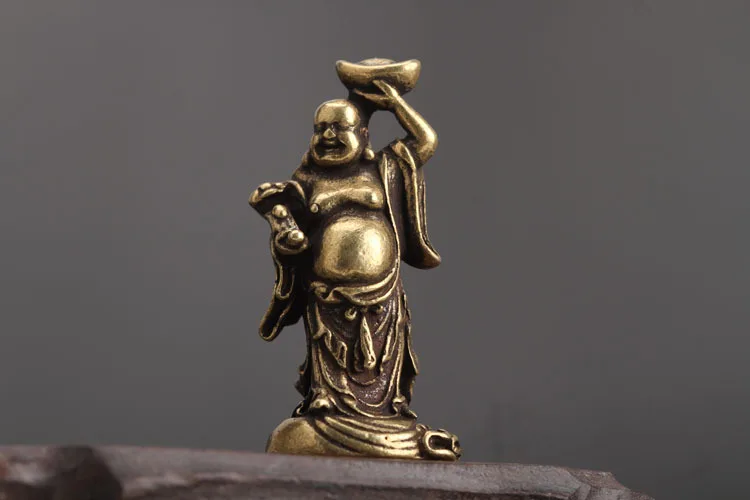 Copper Maitreya Buddha Miniatures Figurines  (5)