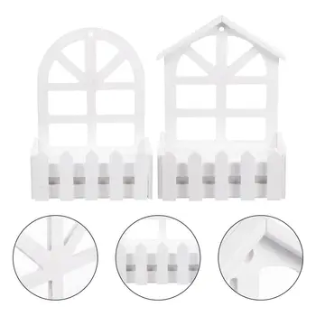 

2pcs Fence Flower Pots Elegant Flower Basket Wall Hanging Decor for Garden Cafe