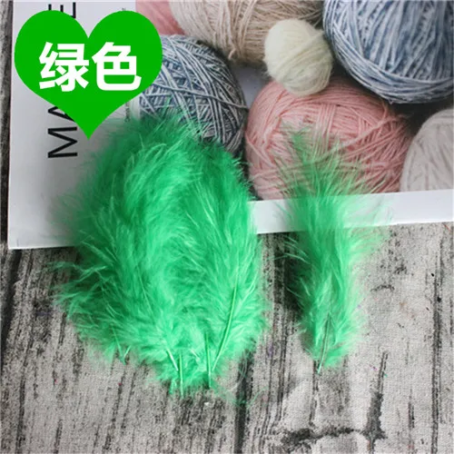 Green Натуральные Шлейфы 50 шт. 4-6 дюймов 10-15 см индейка перья марабу шлейф пышное свадебное платье DIY украшения аксессуары перья - Цвет: Green