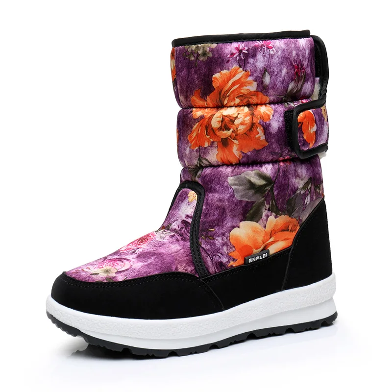 

Girls Snow Boots Winter Waterproof Warm Shoes Mid-claf Anti-slip Rubber Fashion Boots for Big Girl Outdoor Children Snow Boots