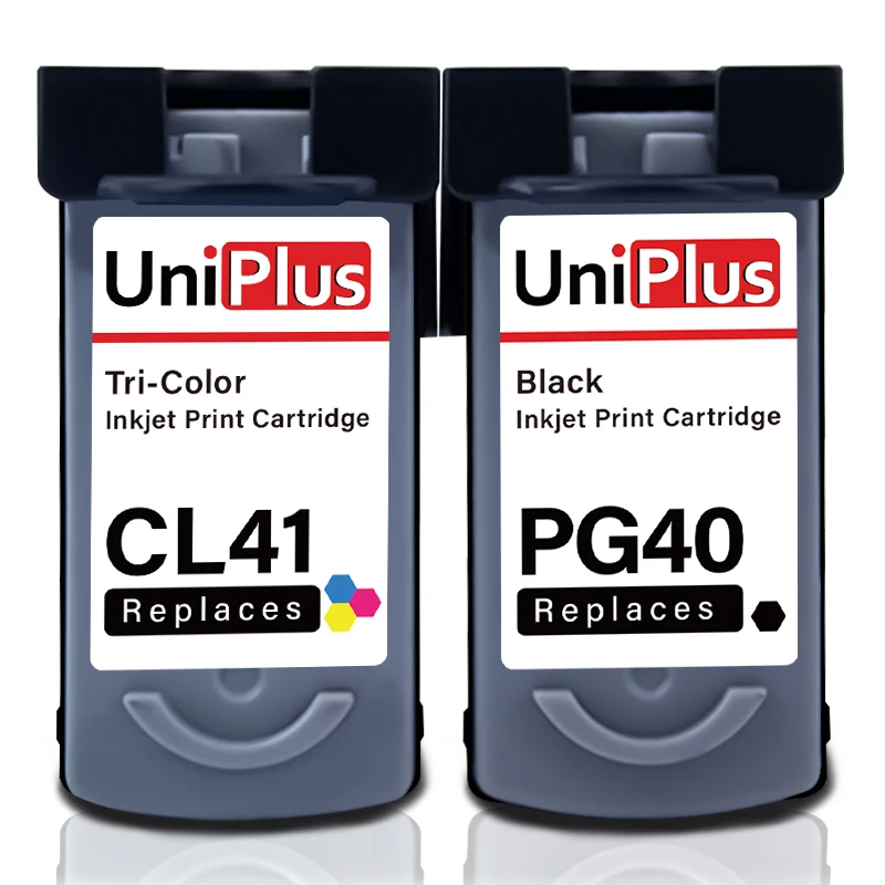 Замена чернильных картриджей UniPlus PG40 CL41 для принтера Canon 40XL 41XL черные трехцветные