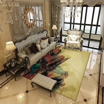 

Nordic Bird Feather Carpets Bedside Rug Home Decor Flannel Soft Area Rugs Sofa Parlor Mat Fashion Non-slip Living Room Carpet