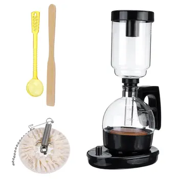 

500W Home Style Electric Siphon Coffee Maker Tea Siphon Pot Vacuum Coffeemaker Glass Type Coffee Machine Filter 3Cup For Office