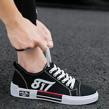 

Men's Casual Shoes Digital Canvas Shoes Wild Tide Small White Shoes Lightweight Non-slip Rubber Sloe Men's Fasthion Sneakers