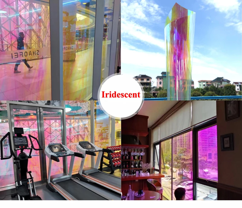 Rainbow Effect Iridescent Window Film Decorative Glass Sticker Chamelon Color Self-Adhesive